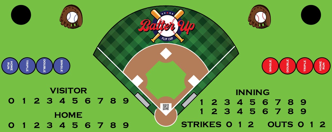 6-foot Batter Up Flip Cup Mat - All In One Kit