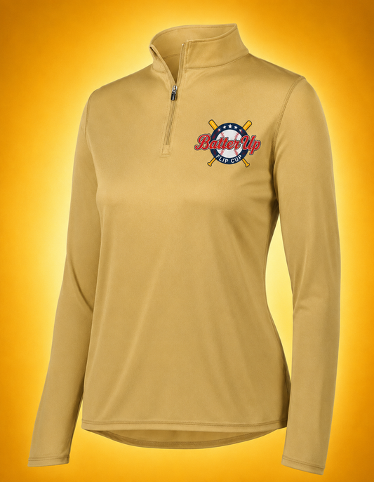 Women's Long Sleeve Gold Quarter-Zip Pullover