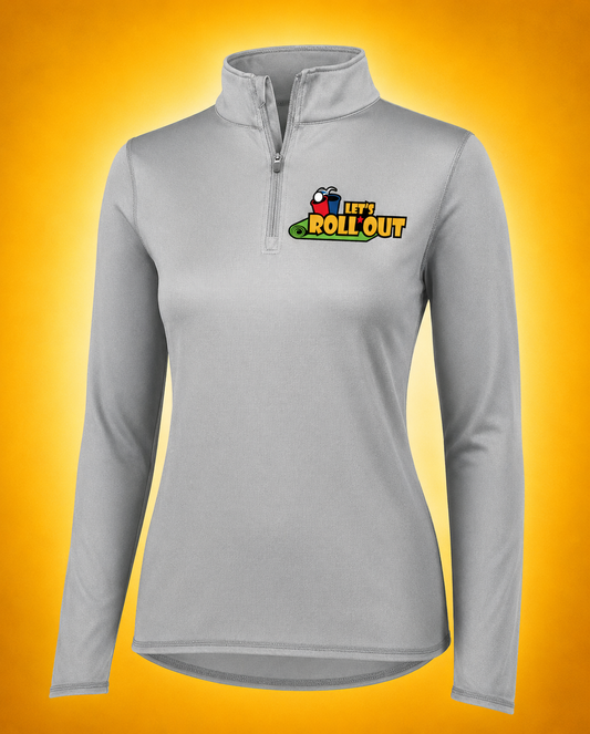 Women's Long Sleeve Silver Quarter-Zip Pullover